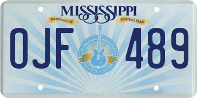 MS license plate OJF489
