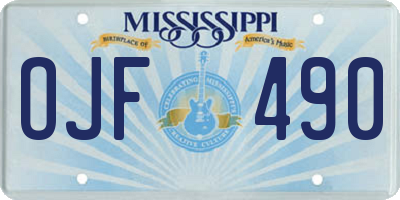 MS license plate OJF490