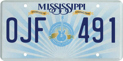 MS license plate OJF491