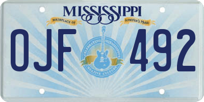 MS license plate OJF492