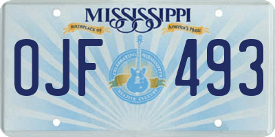 MS license plate OJF493
