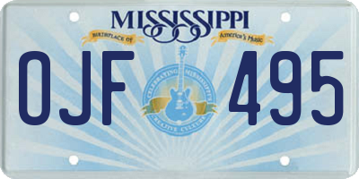 MS license plate OJF495