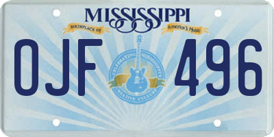 MS license plate OJF496