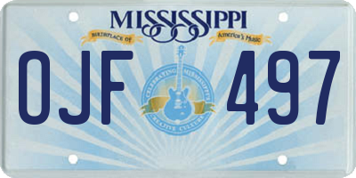 MS license plate OJF497