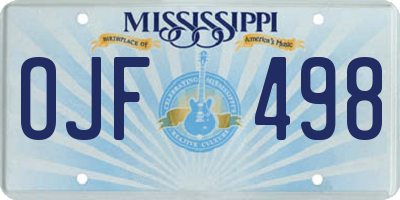MS license plate OJF498