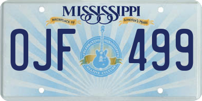 MS license plate OJF499