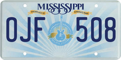 MS license plate OJF508