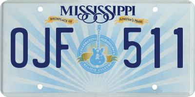 MS license plate OJF511