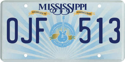 MS license plate OJF513