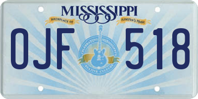 MS license plate OJF518