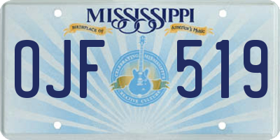 MS license plate OJF519