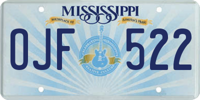 MS license plate OJF522