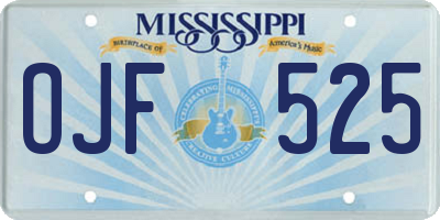 MS license plate OJF525