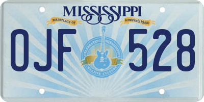 MS license plate OJF528