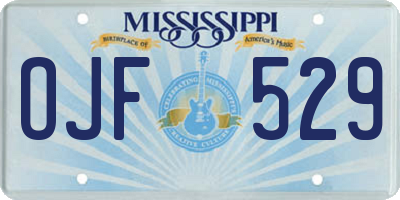 MS license plate OJF529