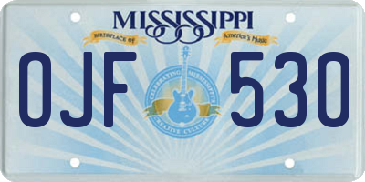 MS license plate OJF530