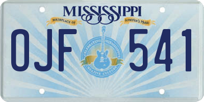 MS license plate OJF541