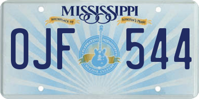 MS license plate OJF544
