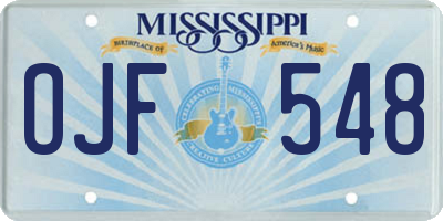 MS license plate OJF548