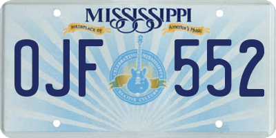 MS license plate OJF552
