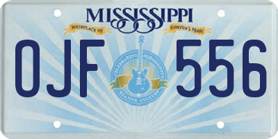 MS license plate OJF556