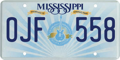 MS license plate OJF558