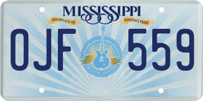 MS license plate OJF559