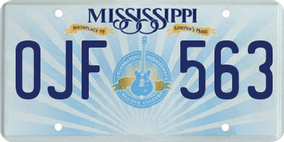 MS license plate OJF563