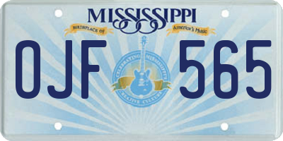 MS license plate OJF565