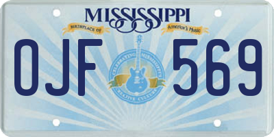 MS license plate OJF569