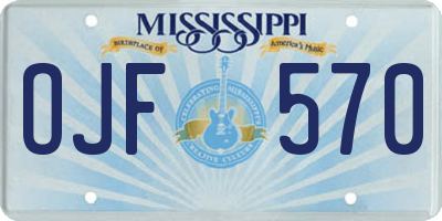 MS license plate OJF570