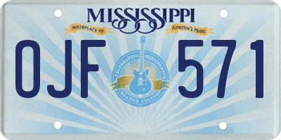 MS license plate OJF571