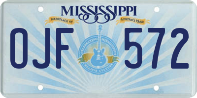 MS license plate OJF572
