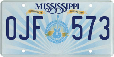 MS license plate OJF573