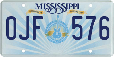 MS license plate OJF576