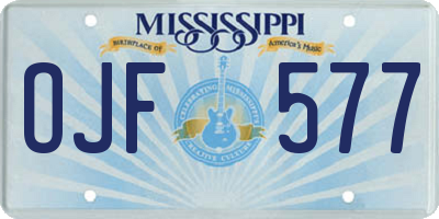 MS license plate OJF577