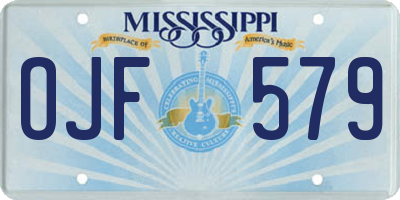 MS license plate OJF579