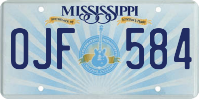 MS license plate OJF584