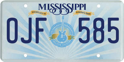 MS license plate OJF585