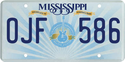 MS license plate OJF586