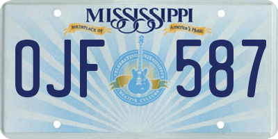 MS license plate OJF587