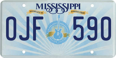 MS license plate OJF590