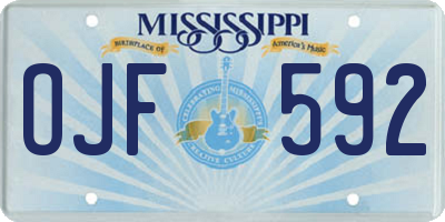 MS license plate OJF592