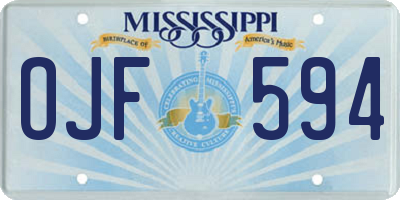 MS license plate OJF594