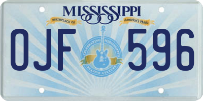 MS license plate OJF596