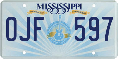 MS license plate OJF597