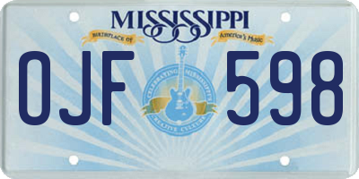 MS license plate OJF598