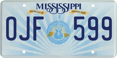 MS license plate OJF599