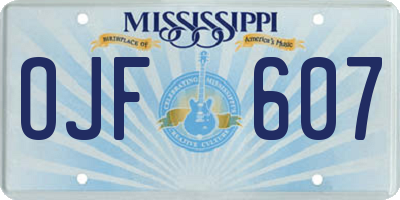 MS license plate OJF607