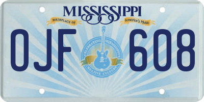 MS license plate OJF608